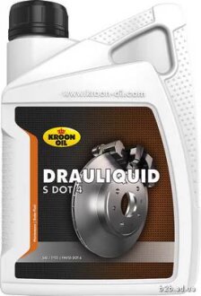 Рідина гальмівна DRAULIQUID-S DOT 4 BRAKEFLUID 1л KROON OIL 04206