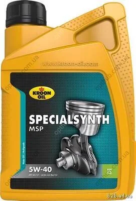 Олива моторна SPECIALSYNTH MSP 5W-40 1л СИНТ SPECIALSYNTH MSP 5W40 1L (API SM/CF,ACEA A3/B4/C3,VW 505.01 KROON OIL 31257 (фото 1)