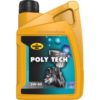 Олива моторна POLY TECH 5W-40 1л МАСЛО МОТ СИНТ POLY TECH 5W-40 12X1L -ua KROON OIL 36139