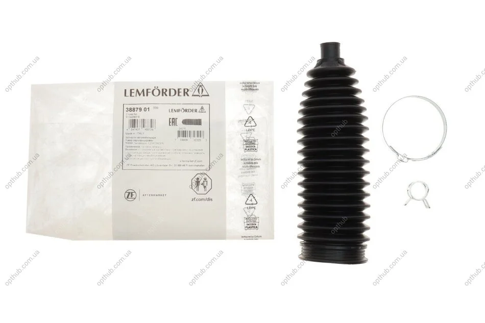 Пильник рульового механізму гумовий AUDI/SEAT/SKODA/VW A1/IBIZA IV/TOLEDO IV/FABIA III/RAPID/POLO V 2 -ua LEMFORDER 38879 01 (фото 1)