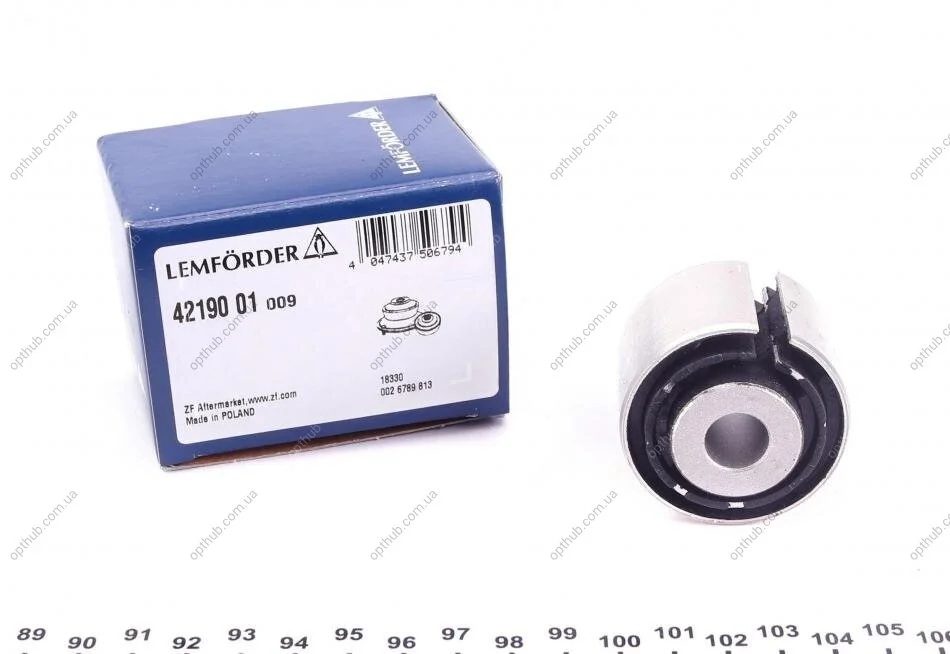Сайлентблок важеля AUDI A4 (8W2/8WC/B9)/A4 ALLROAD (8WH/8WJ/B9)/A5 (F53)/A5 CONVERTIBLE (F57)/A5 SPOR -ua LEMFORDER 42190 01 (фото 1)