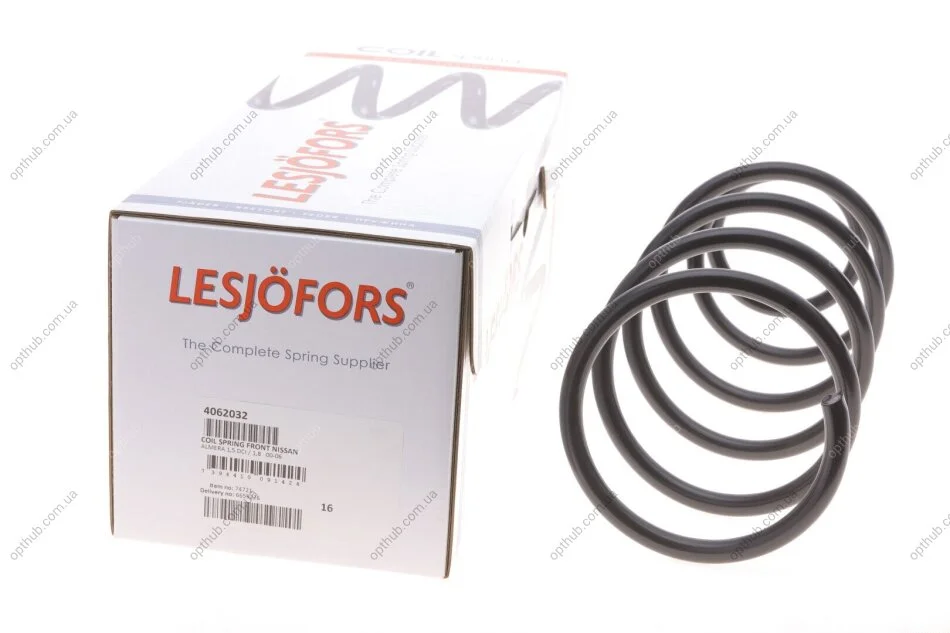 Пружини підвіски ПРУЖИНА ПЕРЕДНЯЯ NISSAN ALMERA 1,5 DCI/1,8 00-06 -ua LESJOFORS 4062032 (фото 1)