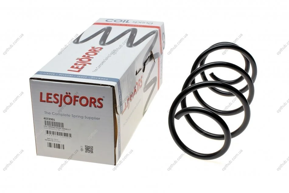 Пружина (передня) Renault Clio III 1.2/16V/Hi-Flex 05-14 (унив/накл.з.ч)/Modus 1.2/16V 10- (н (opt-om) LESJOFORS 4072991 (фото 1)