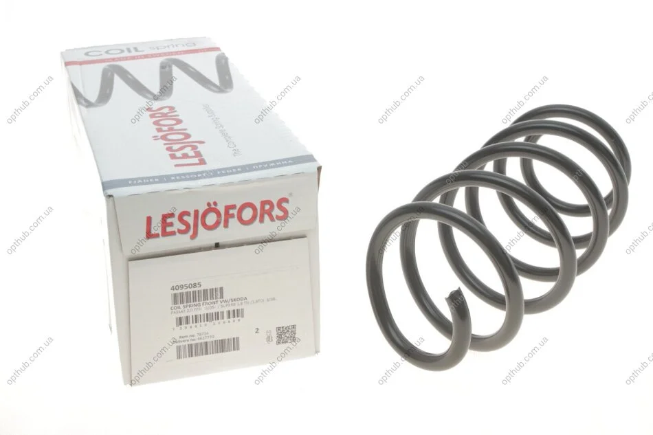 Пружина підв. передн. VW,SKODA (вир-во Lesjofors) LESJOFORS 4095085 (фото 1)