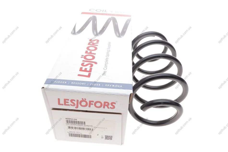 Пружина (передня) VW Passat B6/B7 2.0TDI/4motion 05-14 (седан/унив)/Audi A3 2.0FSI/TFSI 03-13 (opt-om) LESJOFORS 4095116 (фото 1)