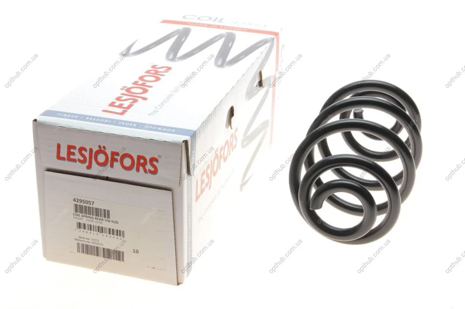 Пружина (задня) VW Passat B5 1.6-2.0/1.8T/1.9TDI/2.3 VR5/2.5TDI/2.8 V6 96-05 (седан) (з пост. (opt-om) LESJOFORS 4295057 (фото 1)