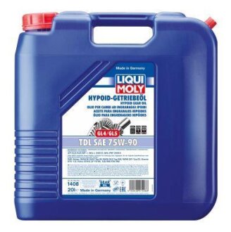 ОЛИВА ТРАНСМIСІЙНА HYPOID-GETRIEBEOIL GL4/GL5 TDL SAE 75W-90 20Л LIQUI MOLY 1408