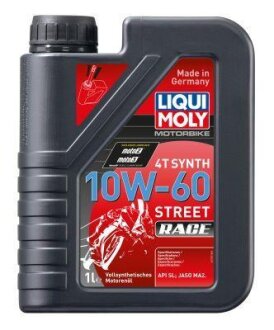 ОЛИВА 4T СИНТ. ДЛЯ МОТОЦИКЛІВ MOTORBIKE 4T SYNTH 10W-60 STREET RACE 1Л LIQUI MOLY 1525
