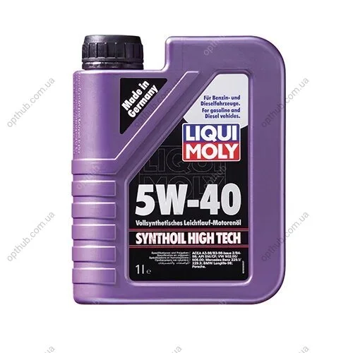 Масло моторное Synthoil High Tech 5W-40 1л СИНТ МОТ МАСЛО - SYNTHOIL HIGH TECH SAE 5W-40 1Л LIQUI MOLY 1855 (фото 1)