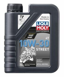ОЛИВА МОТОРНА НАПІВСИНТ. MOTORBIKE 4T 10W-30 STREET 1Л LIQUI MOLY 2526