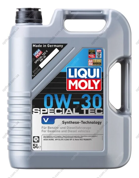 Масла моторные Special Tec V 0W-30 5л СИНТ МОТ МАСЛО - SPECIAL TEC V 0W-30 5Л LIQUI MOLY 2853 (фото 1)