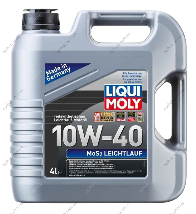 Олива моторна MoS2 Leichtlauf 10W-40 4л ПОЛУСИНТ МОТ МАСЛО - MOS2 LEICHTLAUF SAE 10W-40 4Л -ua LIQUI MOLY 6948 (фото 1)