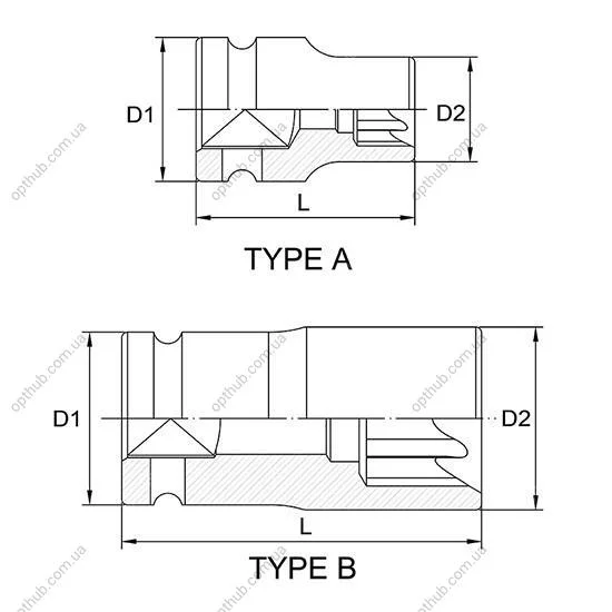 Головка торцева 1/2" E20 Lkq KABK1620 (фото 1)