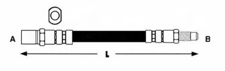Шланг тормозной ПЕРЕДН/ЗАДН ЛЕВЫЙ/ПРАВЫЙ FIAT 125 (125_) 07/67-03/74 / FIAT 131 (131_) 10/74-03/87 / LPR 6T46313