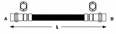 Шланг гальмівний ЗАДН ЛЕВЫЙ/ПРАВЫЙ FIAT DOBLO CARGO (223_) 11/00-- / FIAT DOBLO MPV (119_, 223_) 03/01 -ua LPR 6T47845