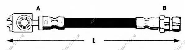 Шланг тормозной AUDI A1 (8X1, 8XK) 05/10-- / SEAT IBIZA V (6J5, 6P1) 03/08-- / VW POLO (6R, 6C LPR 6T48464 (фото 1)