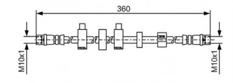 Шланг гальмівний ПЕРЕДН ПРАВЫЙ VW TRANSPORTER IV BOX (70XA) 07/90-04/03 / VW TRANSPORTER IV BUS (70XB, -ua LPR 6T48583