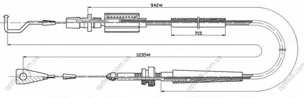 Трос акселератора VW EUROVAN/CARAVELLE IV АВТОБУС (70XB, 70XC, 7DB, 7DW, 7DK)VW EUROVAN IV ФУРГОН (70 LPR C0030A (фото 1)