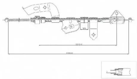 Трос ручного гальма LPR C0132B