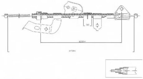 Трос ручного гальма ЗЗАДУ ПРАВОРУЧ TOYOTA; PEUGEOT; CITROEN AYGO 1.0 02.2005 - 12.2014; 107 1.0 06.2005 LPR C0133B