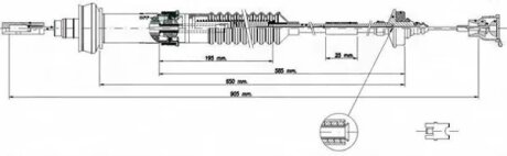 Трос зчеплення PEUGEOT 206 CC (2D)PEUGEOT 206 SW (2E/K)PEUGEOT 206 VAN206 (2A/C) -ua LPR C0156C
