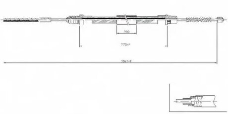 Трос ручного гальма LPR C0209B