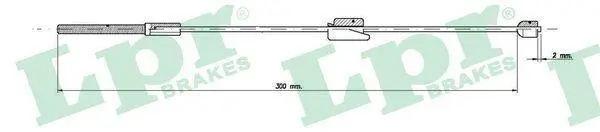 Трос ручного гальма СПЕРЕДУ FORD FIESTA 1.4 TDCI 11.2001 - 09.2008; FIESTA 1.25I 12.2002 - 09.2008 -ua LPR C0248B (фото 1)