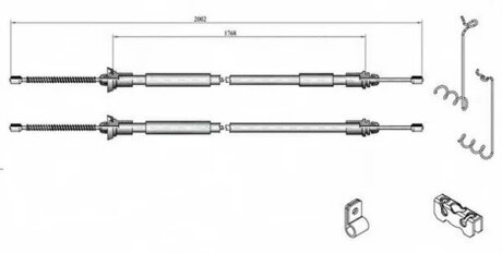 Трос ручного тормоза FORD TRANSIT CONNECT (P65_, P70_, P80_) 06.2002-12.2013 LPR C0282B