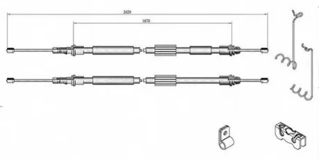 Трос ручного гальма ЗЗАДУ FORD TRANSIT CONNECT (P65_, P70_, P80_) 06.2002 - 12.2013 -ua LPR C0283B