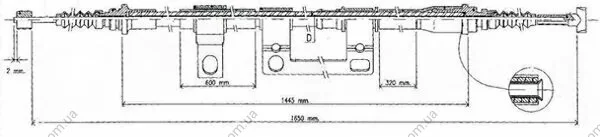 Трос ручного гальма ЗЗАДУ ПРАВОРУЧ MAZDA 626 1.8I 16V HATCHBACK 07.1995 - 03.1997; 626 2.0I 16V HATCHBA -ua LPR C0395B (фото 1)