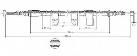 Трос ручного гальма ЗЗАДУ ЛІВОРУЧ MAZDA 626 1.8I 16V HATCHBACK 07.1995 - 03.1997; 626 2.0I 16V HATCHBAC -ua LPR C0396B
