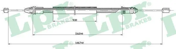 Трос ручного гальма RENAULT SCENIC 2.0I RX4 02.2001 - 04.2003; SCENIC 2.0I RX4 06.1999 - 04.2003; SCENI -ua LPR C0401B (фото 1)