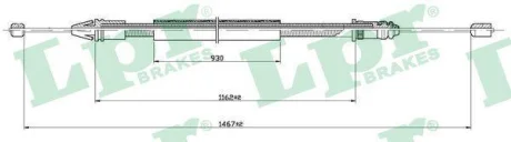 Трос ручного гальма RENAULT SCENIC 2.0I RX4 02.2001 - 04.2003; SCENIC 2.0I RX4 06.1999 - 04.2003; SCENI -ua LPR C0401B