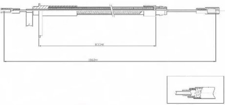Трос ручного гальма ЗЗАДУ ЛІВОРУЧ MERCEDES-BENZ E 270 CDI 08.1999 - 03.2002; E 200 06.1995 - 02.2001 -ua LPR C0435B