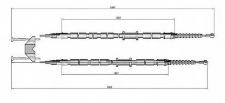 Трос ручного гальма OPEL ASTRA A+ (L69)OPEL ASTRA H (L48)OPEL ASTRA H GTC (L08)OPEL ASTRA H SPORT HATCH -ua LPR C0538B