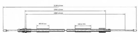 Трос ручного гальма ЗЗАДУ ЛІВОРУЧ/ПРАВОРУЧ PEUGEOT; CITROEN 307 2.0 HDI BREAK/SW 03.2002 - 05.2005; 30 -ua LPR C0621B