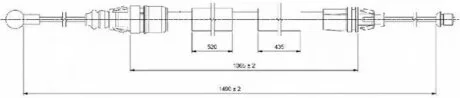 Трос ручного тормоза СЗАДИ СЛЕВА RENAULT; OPEL; VAUXHALL; NISSAN VIVARO 2.0 CDTI 08.2006 - ; TRAFIC II LPR C0733B