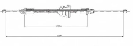 Трос ручного гальма СПЕРЕДУ OPEL; VAUXHALL VIVARO 2.0 CDTI 08.2006 - ; VIVARO 2.5 CDTI 08.2006 - ; VIVA -ua LPR C0746B