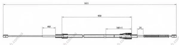 Трос ручного тормоза СЗАДУ ЛЕВЕР/ПРАВОР SEAT CORDOBA; SKODA FABIA; VOLKSWAGEN POLO 10.2001 - 05.2014 LPR C0809B (фото 1)
