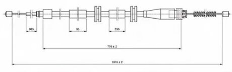 Трос ручного гальма ЗЗАДУ ЛІВОРУЧ/ПРАВОРУЧ RENAULT KANGOO II 1.5 DCI 01.2008 - ; KANGOO II 1.5 DCI 03.2 -ua LPR C1664B