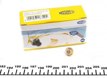 Автолампа PBX4 12V 1.5W BX8.4d (в щиток приладів/бежева) (PBX4 1,5W 12) (opt-om) MAGNETI MARELLI 002053200000
