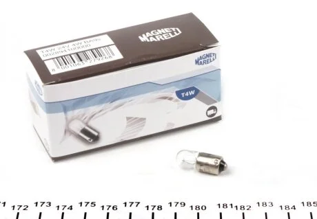 Автолампа T4W 24V 4W BA9s Standard 24V (T4W 24V) (opt-om) MAGNETI MARELLI 002894100000