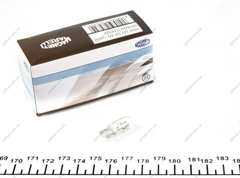 Автолампа W5W 24V 5W W2.1x9.5d Standard 24V (без цоколя)) (W5W 24V) (opt-om) MAGNETI MARELLI 003922100000 (фото 1)