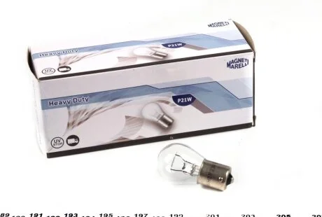 Автолампа P21W 24V 21W BA15s Heavy Duty (P21W 24V HD) (opt-om) MAGNETI MARELLI 008561100000
