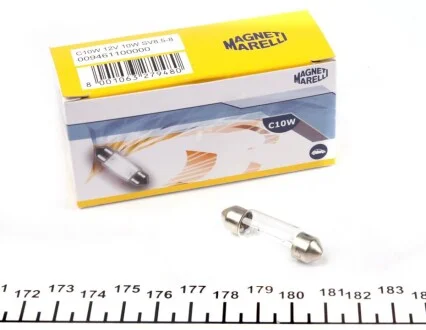 Лампа допоміжн. освітлення C10W 12V SV8.5-8 (10,5x38) (вир-во Magneti Marelli) MAGNETI MARELLI 009461100000
