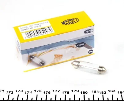 Лампа допоміжн. освітлення C10W 12V SV8.5-8 (11,5x44) (вир-во Magneti Marelli) MAGNETI MARELLI 009461200000