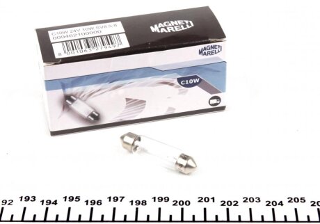 Автолампа C10W 24V 10W SV8.5-8 Standard (L=38/d=10.5) (C10W 24V) (opt-om) MAGNETI MARELLI 009462100000