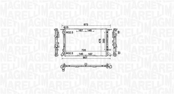 Радіатор cистеми охолодження MAGNETI MARELLI 350213152100 (фото 1)