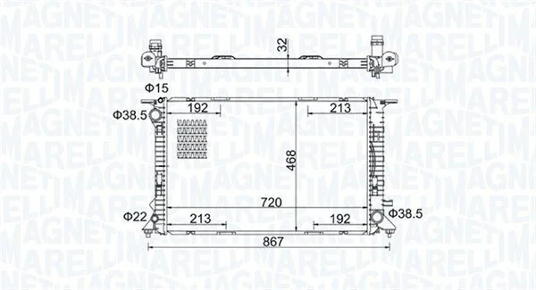 Радіатор системи охолодження MAGNETI MARELLI 350213195800 (фото 1)