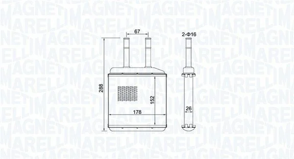Радіатор нагрівача MAGNETI MARELLI 350218420000 (фото 1)